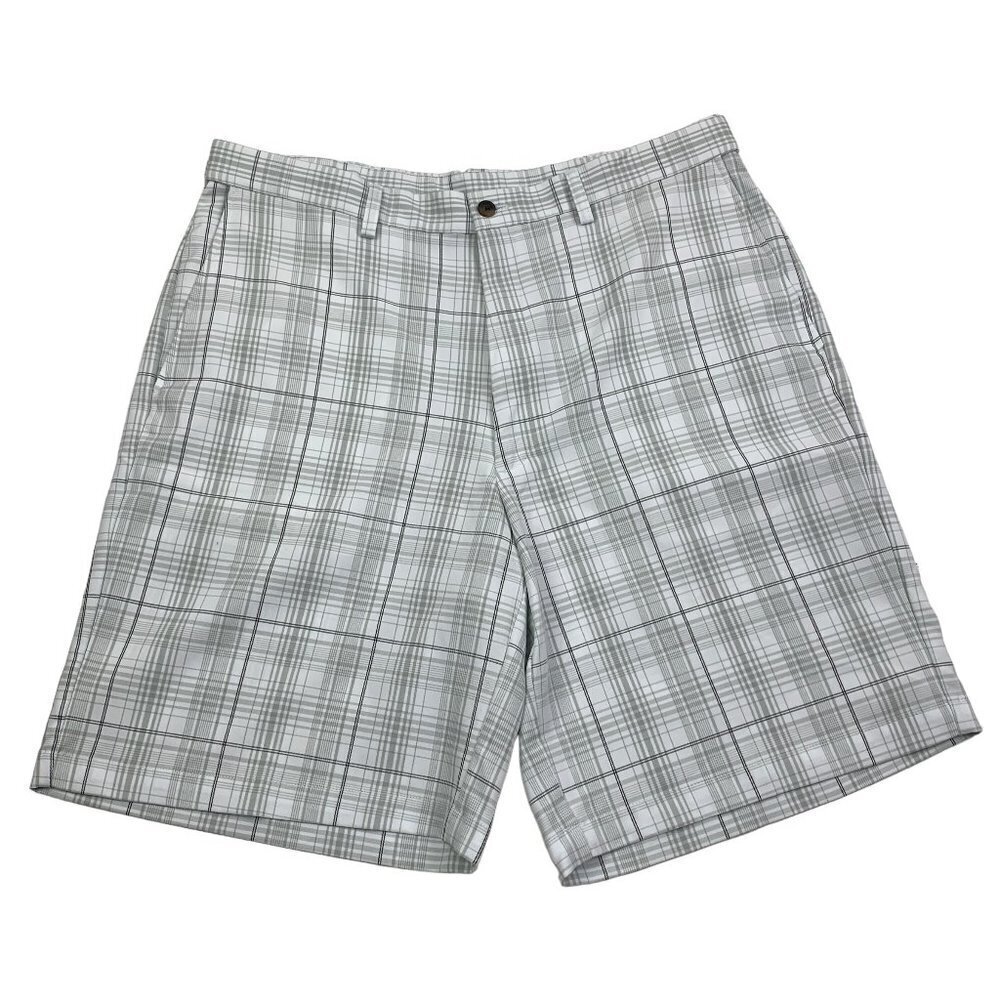 Haggar Plaid Golf/Performance Flat Front Shorts Men's Size 36
